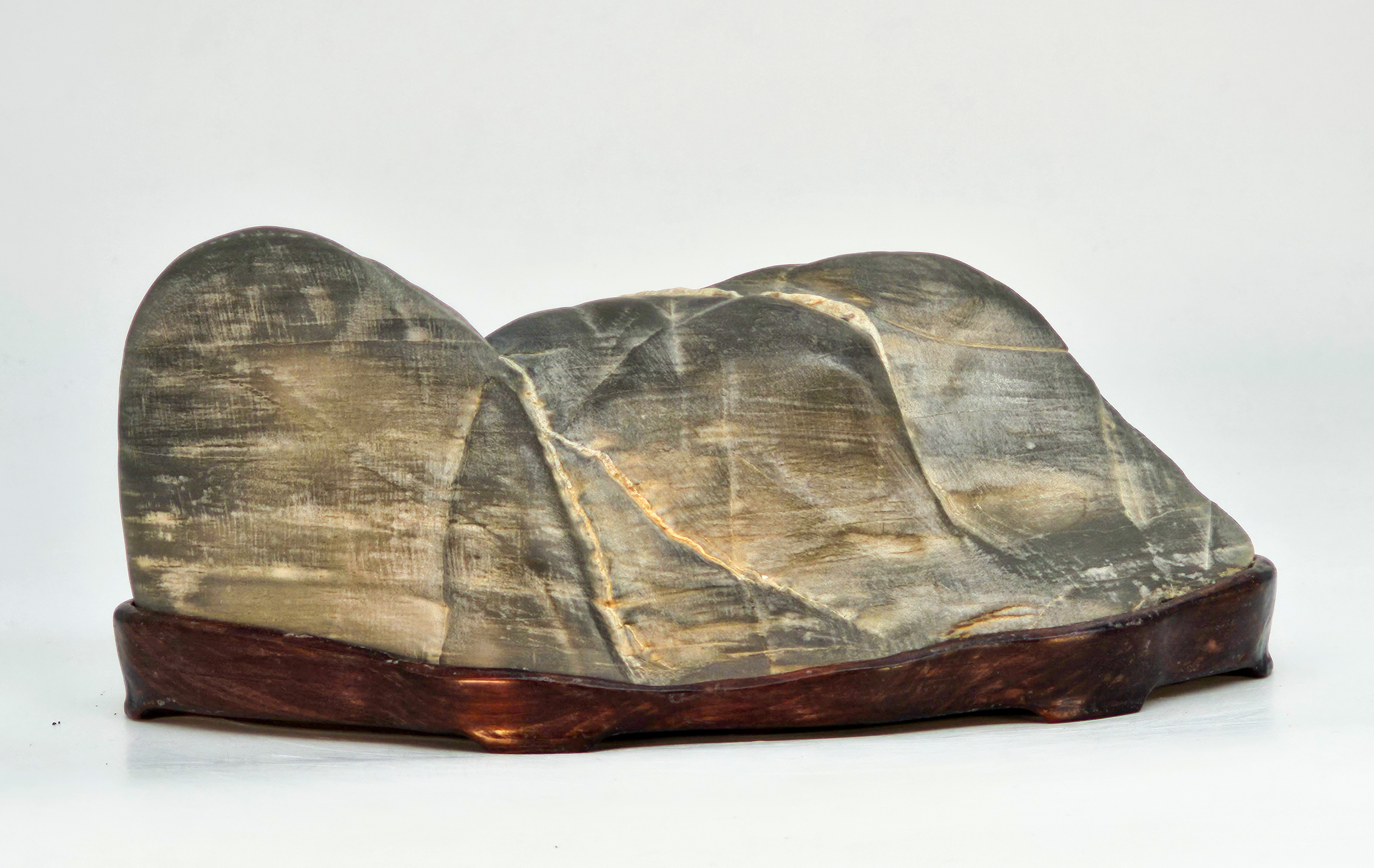 Suiseki aus den Apuanischen Alpen inkl. Daiza 20x11x9cm